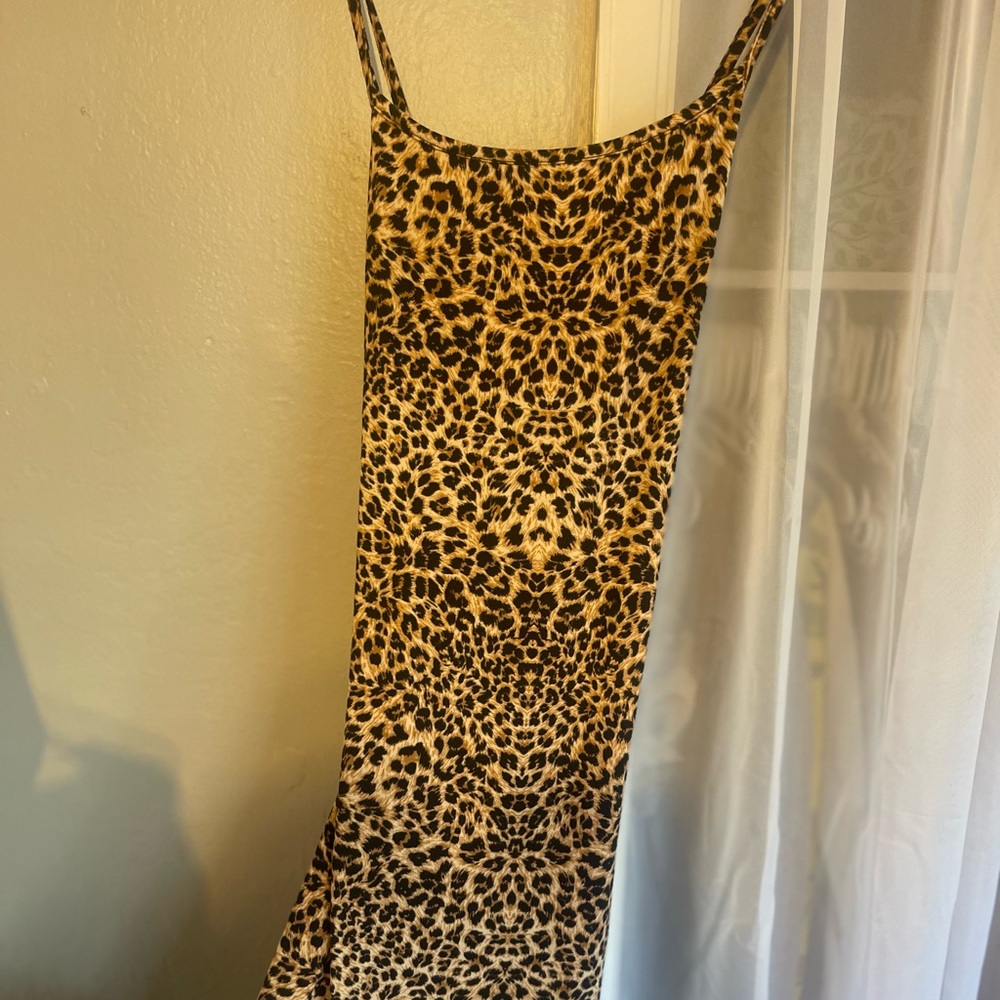 Cheetah print dress.